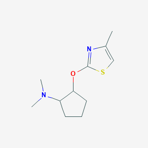molecular formula C11H18N2OS B2549850 N,N-dimethyl-2-[(4-methyl-1,3-thiazol-2-yl)oxy]cyclopentan-1-amine CAS No. 2202461-87-6