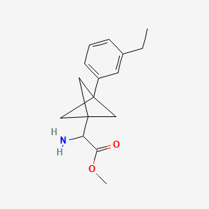 molecular formula C16H21NO2 B2549854 Methyl 2-amino-2-[3-(3-ethylphenyl)-1-bicyclo[1.1.1]pentanyl]acetate CAS No. 2287259-96-3