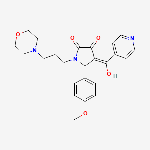 molecular formula C24H27N3O5 B2549860 3-hydroxy-4-isonicotinoyl-5-(4-methoxyphenyl)-1-(3-morpholinopropyl)-1H-pyrrol-2(5H)-one CAS No. 627479-64-5
