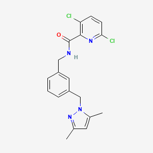 3,6-dichloro-N-({3-[(3,5-dimethyl-1H-pyrazol-1-yl)methyl]phenyl}methyl)pyridine-2-carboxamide