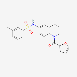 molecular formula C21H20N2O4S B2549868 N-[1-(呋喃-2-羰基)-3,4-二氢-2H-喹啉-6-基]-3-甲基苯磺酰胺 CAS No. 946258-13-5