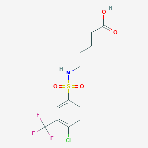 molecular formula C12H13ClF3NO4S B254987 5-({[4-Chloro-3-(trifluoromethyl)phenyl]sulfonyl}amino)pentanoic acid 