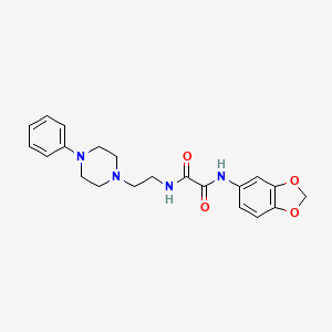 molecular formula C21H24N4O4 B2549871 N1-(benzo[d][1,3]dioxol-5-yl)-N2-(2-(4-phenylpiperazin-1-yl)ethyl)oxalamide CAS No. 1049468-89-4