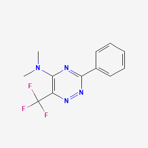 molecular formula C12H11F3N4 B2549874 N,N-二甲基-3-苯基-6-(三氟甲基)-1,2,4-三嗪-5-胺 CAS No. 478048-15-6