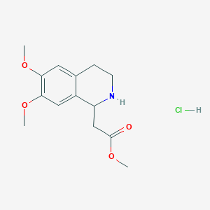 molecular formula C14H20ClNO4 B2549875 Methyl (6,7-dimethoxy-1,2,3,4-tetrahydroisoquinolin-1-yl)acetate hydrochloride CAS No. 1172366-78-7