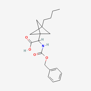 molecular formula C19H25NO4 B2549877 2-(3-Butyl-1-bicyclo[1.1.1]pentanyl)-2-(phenylmethoxycarbonylamino)acetic acid CAS No. 2287267-89-2