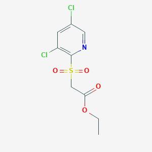 molecular formula C9H9Cl2NO4S B2549879 Ethyl 2-[(3,5-dichloro-2-pyridinyl)sulfonyl]acetate CAS No. 478049-31-9