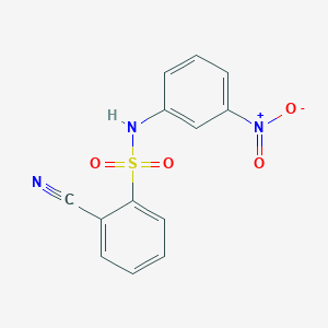 molecular formula C13H9N3O4S B254988 2-cyano-N-{3-nitrophenyl}benzenesulfonamide 