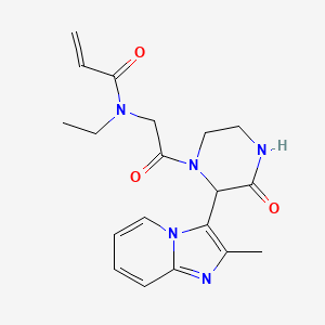 molecular formula C19H23N5O3 B2549895 N-Ethyl-N-[2-[2-(2-methylimidazo[1,2-a]pyridin-3-yl)-3-oxopiperazin-1-yl]-2-oxoethyl]prop-2-enamide CAS No. 2361666-59-1