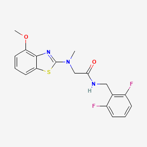 molecular formula C18H17F2N3O2S B2549900 N-(2,6-difluorobenzyl)-2-((4-methoxybenzo[d]thiazol-2-yl)(methyl)amino)acetamide CAS No. 1396878-54-8