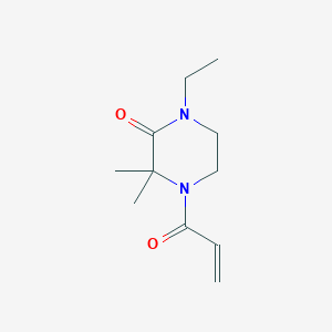 molecular formula C11H18N2O2 B2549907 1-Ethyl-3,3-dimethyl-4-prop-2-enoylpiperazin-2-one CAS No. 2224237-71-0
