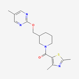 molecular formula C17H22N4O2S B2549914 (2,4-Dimethyl-1,3-thiazol-5-yl)-[3-[(5-methylpyrimidin-2-yl)oxymethyl]piperidin-1-yl]methanone CAS No. 2380010-35-3