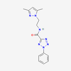 molecular formula C15H17N7O B2549916 N-(2-(3,5-二甲基-1H-吡唑-1-基)乙基)-2-苯基-2H-四唑-5-甲酰胺 CAS No. 1396865-07-8