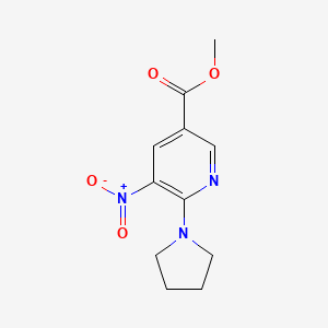 molecular formula C11H13N3O4 B2549917 Methyl 5-nitro-6-(pyrrolidin-1-YL)pyridine-3-carboxylate CAS No. 1820639-75-5