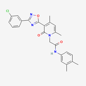 molecular formula C25H23ClN4O3 B2549933 N-(3,4-Dimethylphenyl)-2-[3-[3-(3-Chlorophenyl)-1,2,4-oxadiazol-5-yl]-4,6-dimethyl-2-oxo-1,2-dihydropyridin-1-yl]acetamid CAS No. 946294-89-9