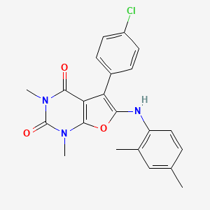 molecular formula C22H20ClN3O3 B2549940 5-(4-氯苯基)-6-((2,4-二甲基苯基)氨基)-1,3-二甲基呋喃[2,3-d]嘧啶-2,4(1H,3H)-二酮 CAS No. 946244-02-6