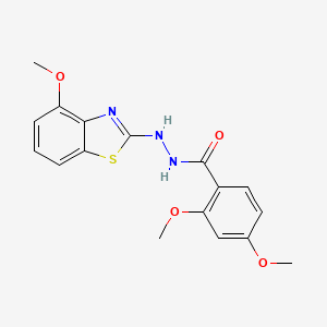 molecular formula C17H17N3O4S B2549945 2,4-二甲氧基-N'-(4-甲氧基-1,3-苯并噻唑-2-基)苯甲酰肼 CAS No. 851978-25-1