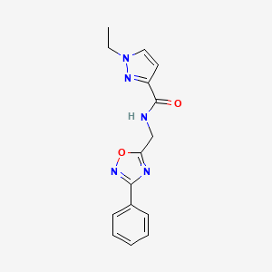 1-ethyl-N-((3-phenyl-1,2,4-oxadiazol-5-yl)methyl)-1H-pyrazole-3-carboxamide
