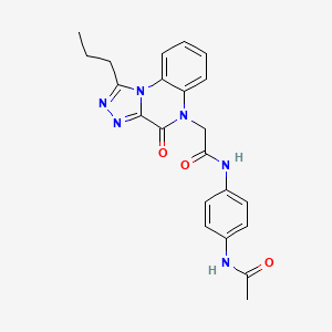molecular formula C22H22N6O3 B2549962 N-[4-(acetylamino)phenyl]-2-(4-oxo-1-propyl[1,2,4]triazolo[4,3-a]quinoxalin-5(4H)-yl)acetamide CAS No. 1260906-11-3