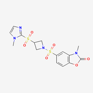 3-methyl-5-((3-((1-methyl-1H-imidazol-2-yl)sulfonyl)azetidin-1-yl)sulfonyl)benzo[d]oxazol-2(3H)-one