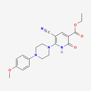 molecular formula C20H22N4O4 B2549997 Ethyl 5-cyano-6-[4-(4-methoxyphenyl)piperazino]-2-oxo-1,2-dihydro-3-pyridinecarboxylate CAS No. 338396-66-0