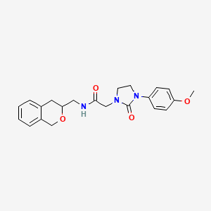 molecular formula C22H25N3O4 B2550000 N-(isochroman-3-ylmethyl)-2-(3-(4-methoxyphenyl)-2-oxoimidazolidin-1-yl)acetamide CAS No. 2034281-67-7
