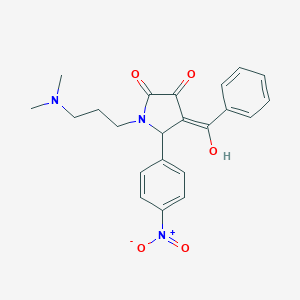 molecular formula C22H23N3O5 B255008 1-[3-(dimethylamino)propyl]-3-hydroxy-5-(4-nitrophenyl)-4-(phenylcarbonyl)-1,5-dihydro-2H-pyrrol-2-one 