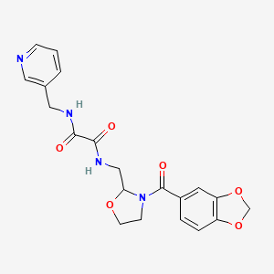 N1-((3-(benzo[d][1,3]dioxole-5-carbonyl)oxazolidin-2-yl)methyl)-N2-(pyridin-3-ylmethyl)oxalamide