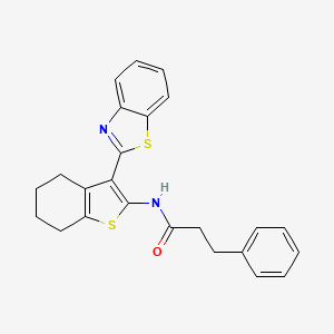 N-[3-(1,3-benzothiazol-2-yl)-4,5,6,7-tetrahydro-1-benzothiophen-2-yl]-3-phenylpropanamide