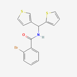 2-bromo-N-(thiophen-2-yl(thiophen-3-yl)methyl)benzamide