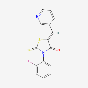 molecular formula C15H9FN2OS2 B2550096 (Z)-3-(2-fluorophenyl)-5-(pyridin-3-ylmethylene)-2-thioxothiazolidin-4-one CAS No. 488705-62-0