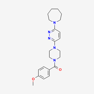 molecular formula C22H29N5O2 B2550101 (4-(6-(Azepan-1-yl)pyridazin-3-yl)piperazin-1-yl)(4-methoxyphenyl)methanone CAS No. 898406-44-5