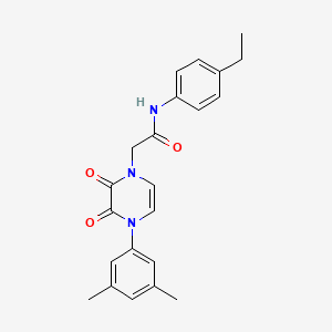 molecular formula C22H23N3O3 B2550103 2-(4-(3,5-二甲基苯基)-2,3-二氧代-3,4-二氢吡嗪-1(2H)-基)-N-(4-乙基苯基)乙酰胺 CAS No. 891866-65-2