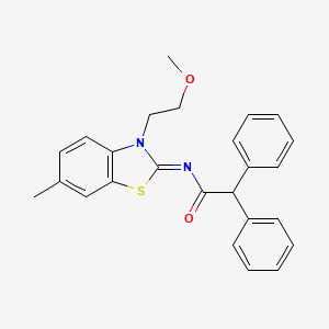 molecular formula C25H24N2O2S B2550104 (Z)-N-(3-(2-methoxyethyl)-6-methylbenzo[d]thiazol-2(3H)-ylidene)-2,2-diphenylacetamide CAS No. 864975-01-9