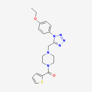molecular formula C19H22N6O2S B2550109 (4-((1-(4-ethoxyphenyl)-1H-tetrazol-5-yl)methyl)piperazin-1-yl)(thiophen-2-yl)methanone CAS No. 1049480-23-0