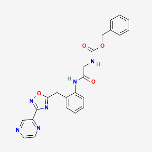 Benzyl (2-oxo-2-((2-((3-(pyrazin-2-yl)-1,2,4-oxadiazol-5-yl)methyl)phenyl)amino)ethyl)carbamate