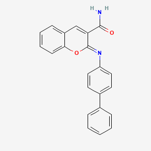 molecular formula C22H16N2O2 B2550112 2-(4-Phenylphenyl)iminochromene-3-carboxamide CAS No. 325799-89-1