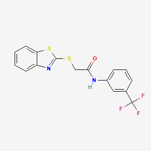 molecular formula C16H11F3N2OS2 B2550116 2-(1,3-benzothiazol-2-ylsulfanyl)-N-[3-(trifluoromethyl)phenyl]acetamide CAS No. 296273-03-5