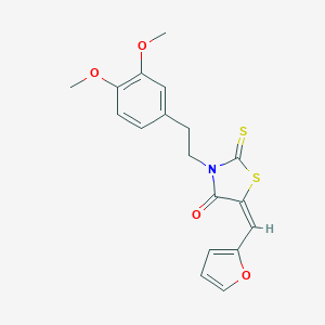 molecular formula C18H17NO4S2 B255013 (5E)-3-[2-(3,4-dimethoxyphenyl)ethyl]-5-(2-furylmethylene)-2-thioxo-1,3-thiazolidin-4-one 