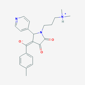 molecular formula C22H25N3O3 B255014 (E)-{1-[3-(dimethylammonio)propyl]-4,5-dioxo-2-(pyridin-4-yl)pyrrolidin-3-ylidene}(4-methylphenyl)methanolate 