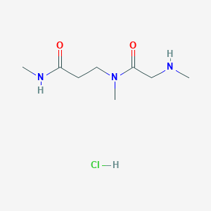 molecular formula C8H18ClN3O2 B2550140 N-甲基-3-[甲基-[2-(甲基氨基)乙酰]氨基]丙酰胺;盐酸盐 CAS No. 2551117-13-4