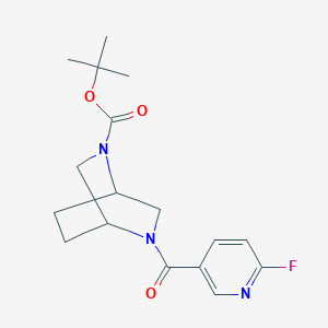 molecular formula C17H22FN3O3 B2550143 Tert-butyl 5-(6-fluoropyridine-3-carbonyl)-2,5-diazabicyclo[2.2.2]octane-2-carboxylate CAS No. 2094517-91-4