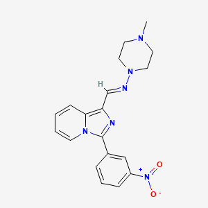 (E)-(4-methylpiperazino)-[[3-(3-nitrophenyl)imidazo[1,5-a]pyridin-1-yl]methylene]amine