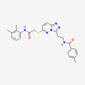 molecular formula C25H26N6O2S B2550154 N-(2-(6-((2-((2,3-dimethylphenyl)amino)-2-oxoethyl)thio)-[1,2,4]triazolo[4,3-b]pyridazin-3-yl)ethyl)-4-methylbenzamide CAS No. 872994-62-2