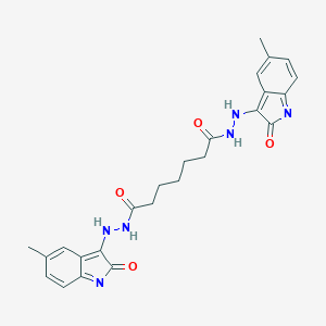molecular formula C25H26N6O4 B255016 1-N',7-N'-bis(5-methyl-2-oxoindol-3-yl)heptanedihydrazide 