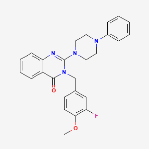 molecular formula C26H25FN4O2 B2550173 3-(3-fluoro-4-methoxybenzyl)-2-(4-phenylpiperazin-1-yl)quinazolin-4(3H)-one CAS No. 1428366-93-1