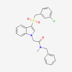 molecular formula C25H23ClN2O3S B2550178 N-benzyl-2-(3-((3-chlorobenzyl)sulfonyl)-1H-indol-1-yl)-N-methylacetamide CAS No. 893285-48-8