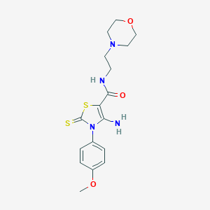 molecular formula C17H22N4O3S2 B255018 4-amino-3-(4-methoxyphenyl)-N-[2-(4-morpholinyl)ethyl]-2-thioxo-2,3-dihydro-1,3-thiazole-5-carboxamide 