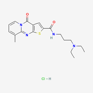 molecular formula C19H25ClN4O2S B2550181 N-(3-(diethylamino)propyl)-9-methyl-4-oxo-4H-pyrido[1,2-a]thieno[2,3-d]pyrimidine-2-carboxamide hydrochloride CAS No. 1215836-20-6