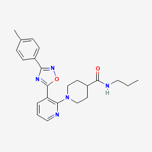 molecular formula C23H27N5O2 B2550186 1-{3-[3-(4-methylphenyl)-1,2,4-oxadiazol-5-yl]pyridin-2-yl}-N-propylpiperidine-4-carboxamide CAS No. 1351844-71-7